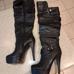 Womens Knee High Leather Boots