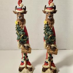 Vintage Kurt S. Adler Skinny Christmas Reindeer Resin Figurine Set of 2