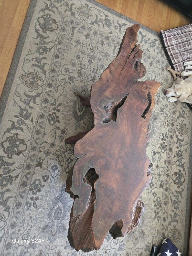 Redwood Burl Coffee Table For Sale.