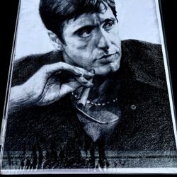 Scarface Portrait Smoking A Cigar