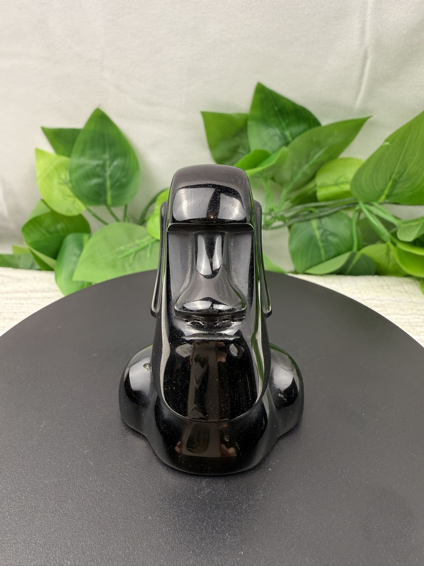 Black Obsidian Moai Head