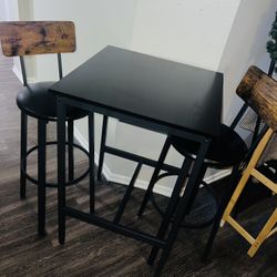 bar table and stools