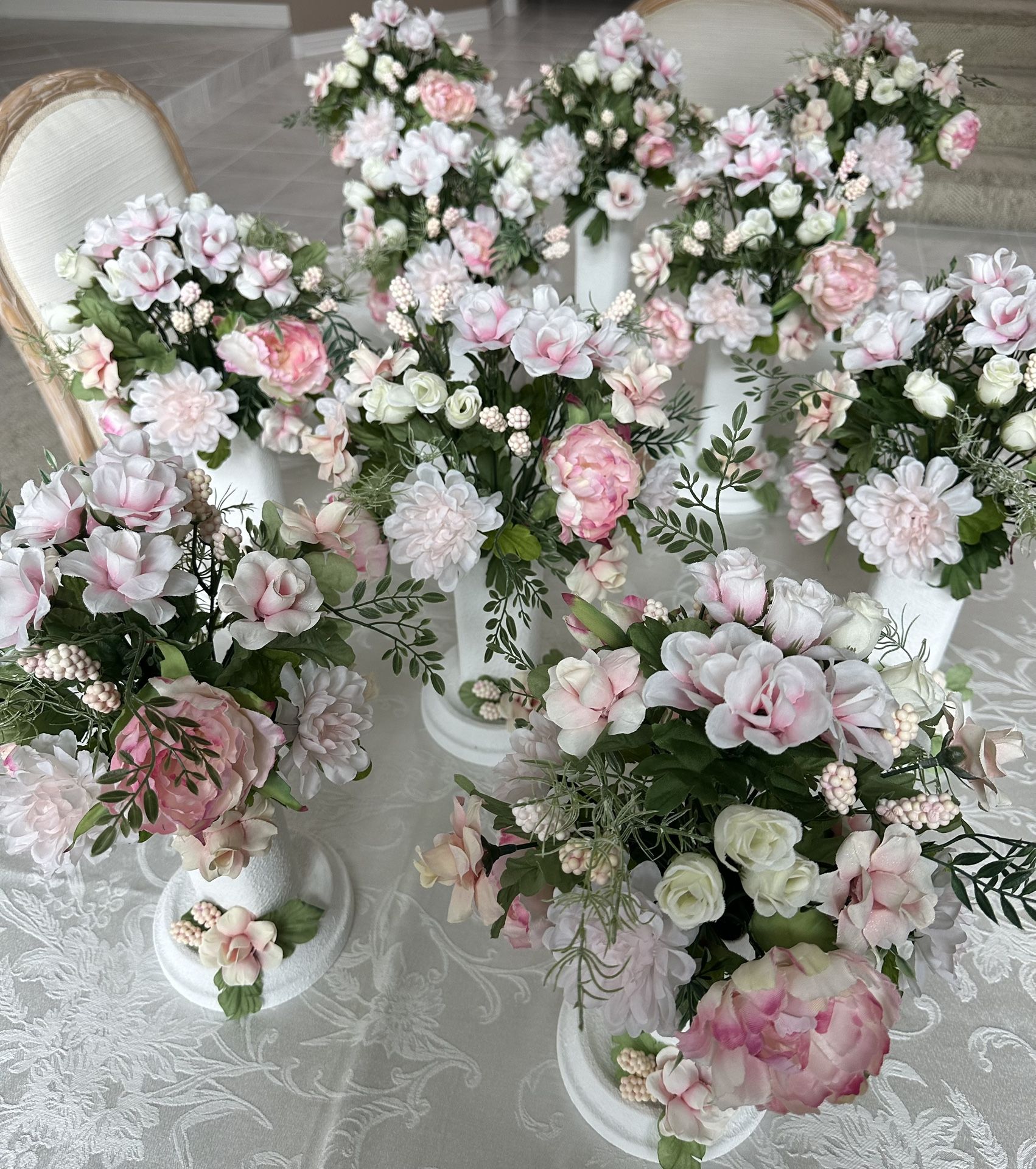 Set Of 16 Floral Centerpieces For Wedding, Quinceanera/Quince, Shower, Baptism, Memorial, Special Events