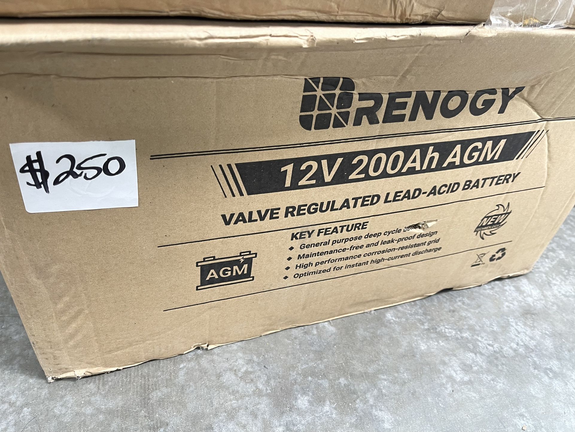 Renogy Deep Cycle AGM Battery 12 Volt 200Ah, 3 SelfDischarge Rate