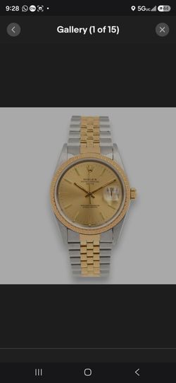 GENTS ROLEX DATE 15223 TWO TONE AUTOMATIC WRISTWATCH STAINLESS 18K YELLOW GOLD