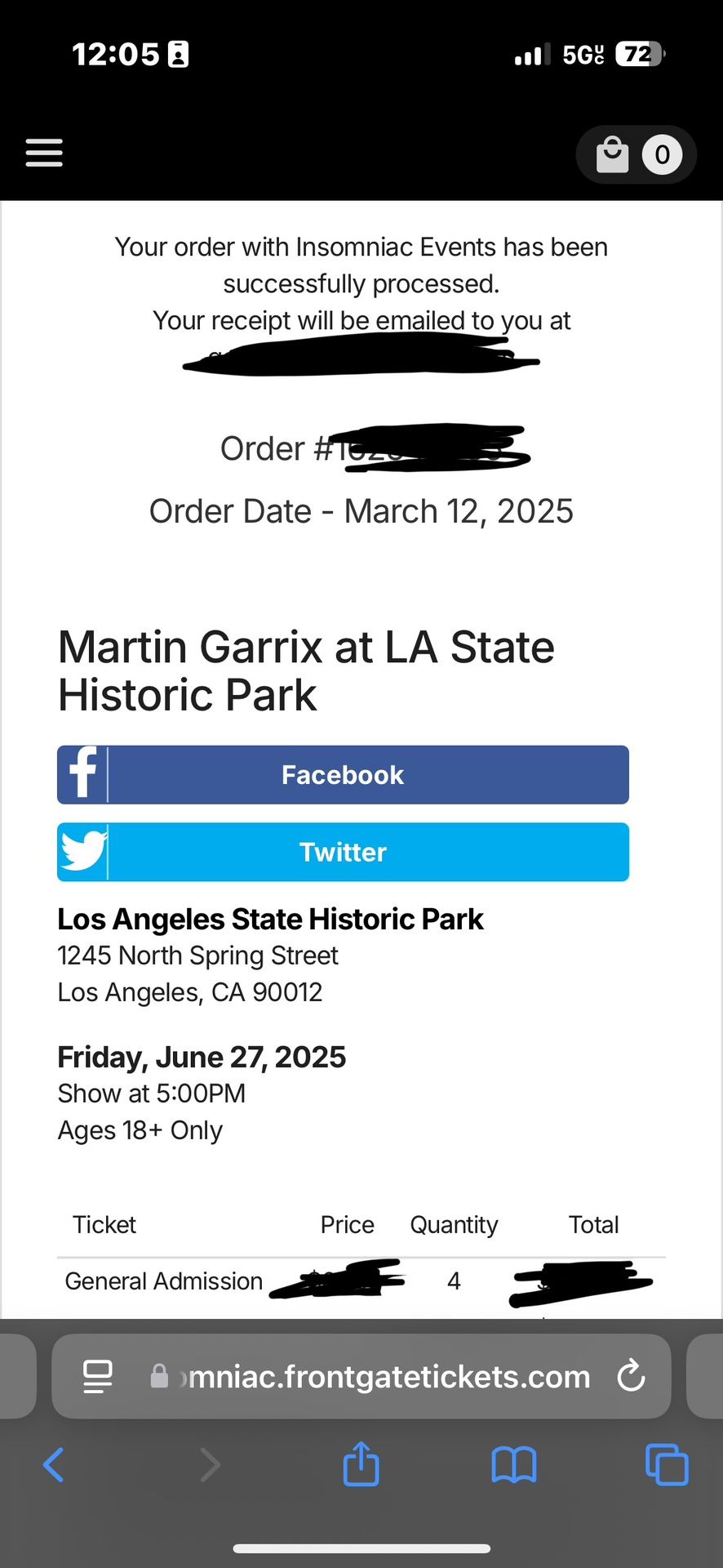 Martin Garrix 4 GA Tickets June 27