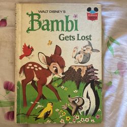 1972 Walt Disney Bambi Gets Lost Hard Cover Wonderful World Of Reading