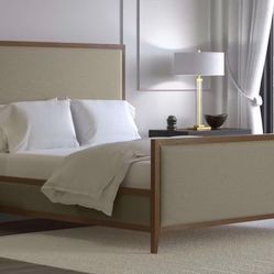 New! Saatva Calais Queen Natural Linen Bed Frame
