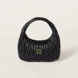 Miu Miu Wander matelassé nappa leather hobo bag
