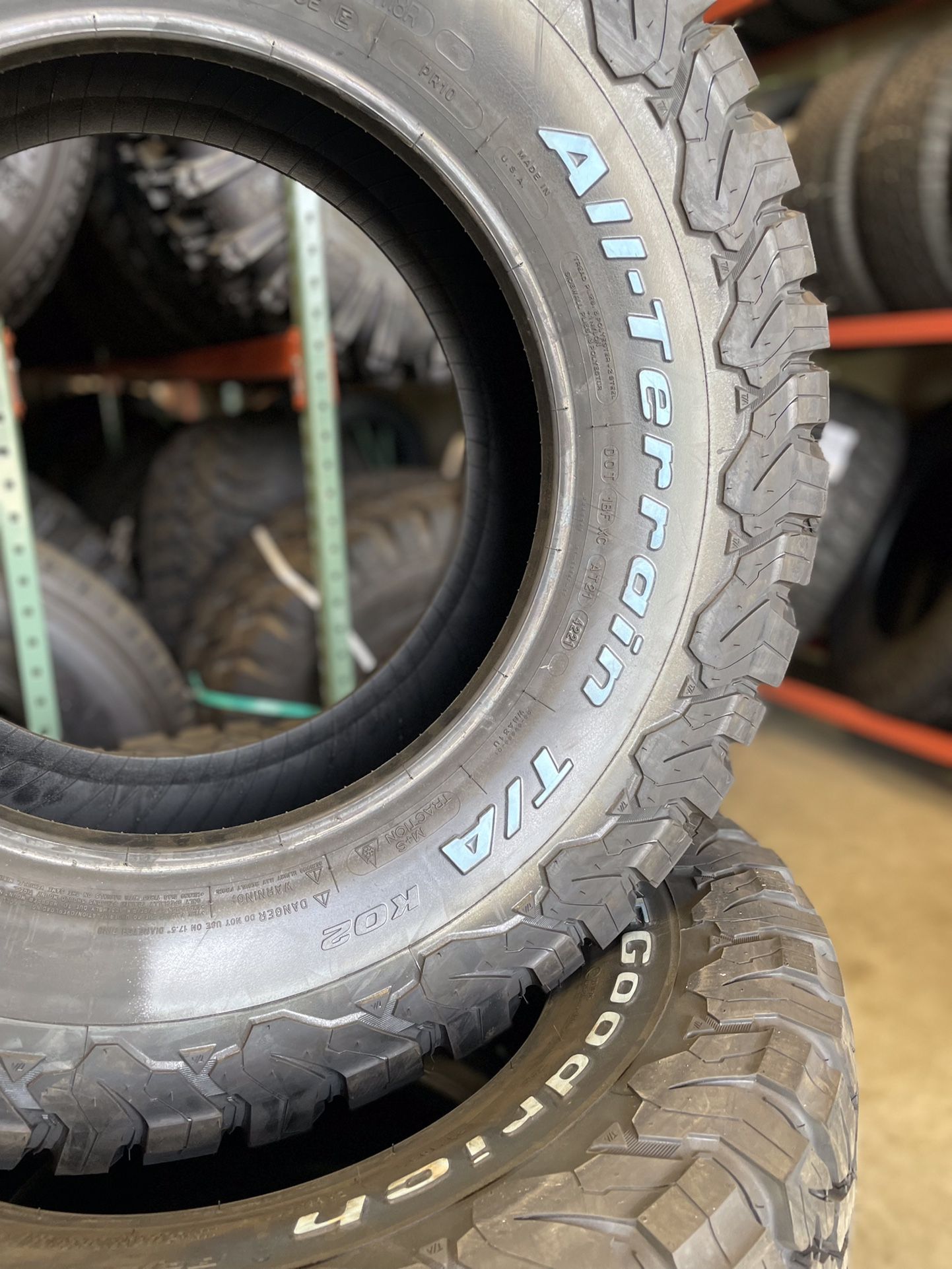 LT275/70R17 BF GOODRICH ALL TERRAIN K02, TIRE SET (4) OVERSTOCK