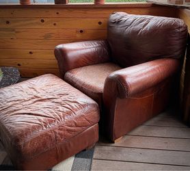 Leather Chair & Ottoman