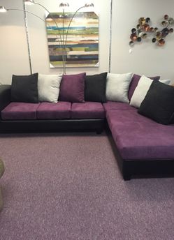 Black and purple sectional