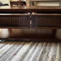 Solid Oak Coffee Table W/2 Matching End Tables 