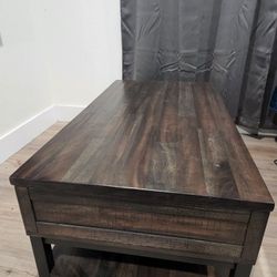 Lift Top Coffee Table with Storage - Rustic Brown!