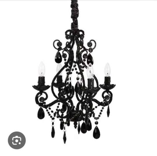 Vintage Style Tadpoles Black 4 Buln Chandelier Light