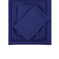 Cal King Size Bedsheet Set In Royal Blue Color
