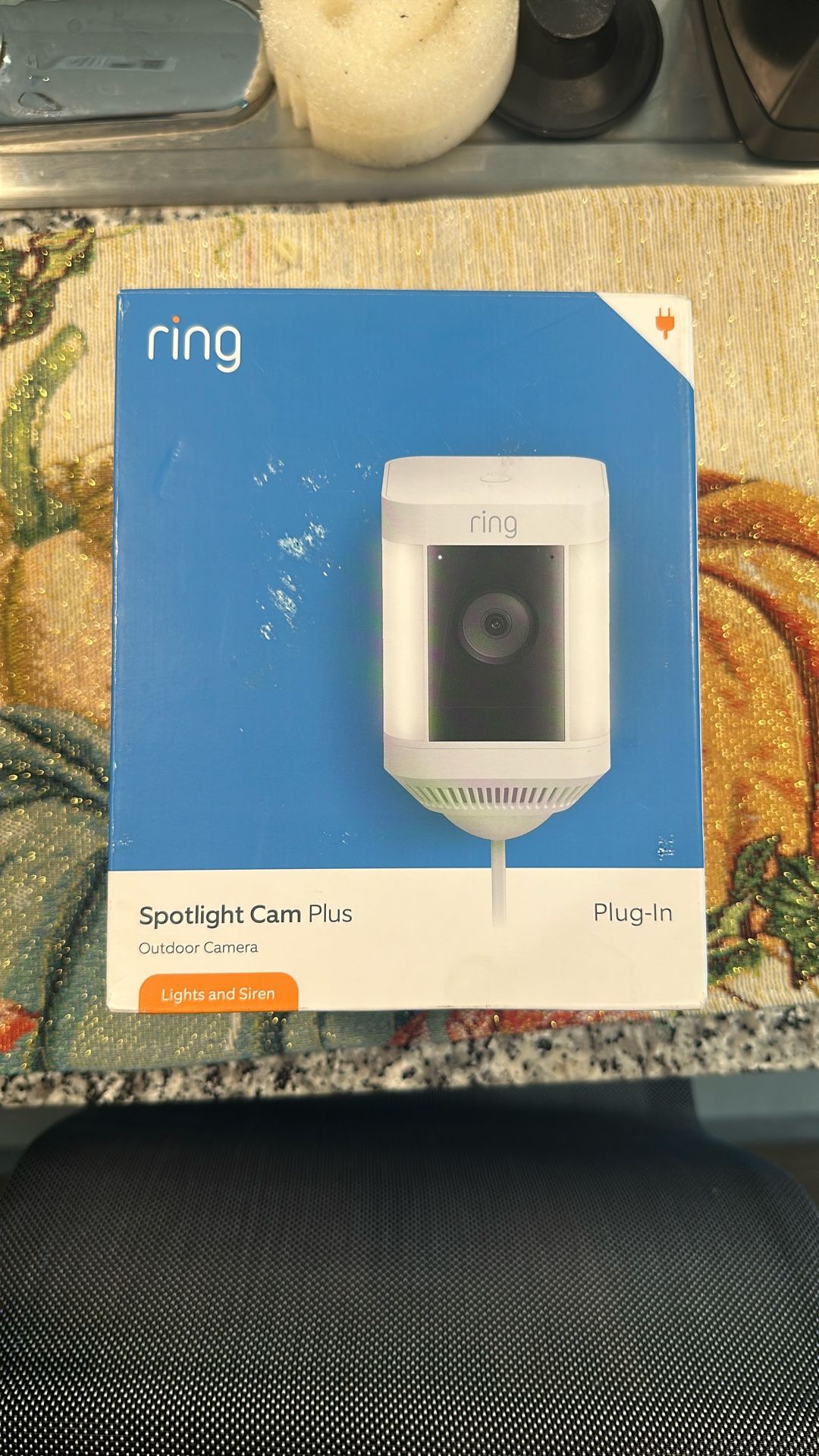 RING spotlight cam plus white plug in