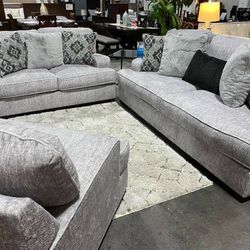 Mercado Pewter Living Room Set (SOFA and LOVESEAT)