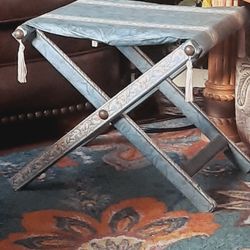 VINTAGE EMBROIDED  folding BENCH