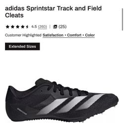 Adidas Sprint Star sz. Mens 8.5 Track Spikes