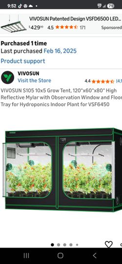 5x10 Vivosun Grow Tent