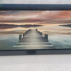 Beautiful, Panoramic Contemporary Wall Art of Lake or Coastal Scape