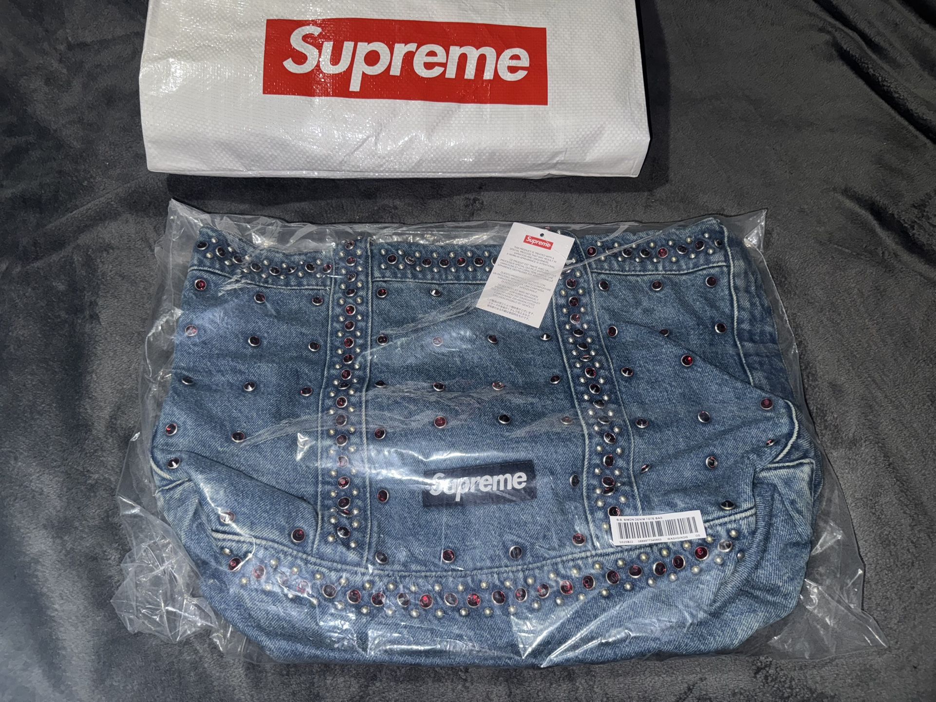 Supreme B.b. Simon Denim Tote Bag (Washed Indigo)
