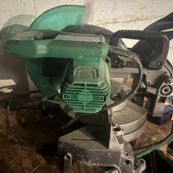 This is a Metabo HPT 10-inch compound miter saw. 