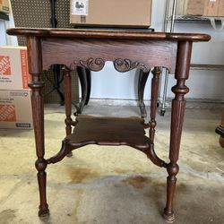 Antique Solid Wood Accent Table / Side Table