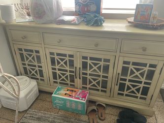 Cream Wood Sideboard Buffet Cabinet