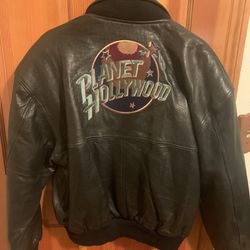 Planet Hollywood Limited Edition Leather Bomber Jacket - XL