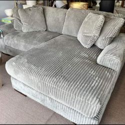 AP- 2 Piece Fluffy , Ultra Comfy Sectional Couch With Chaise/ Fast Delivery - Financing 