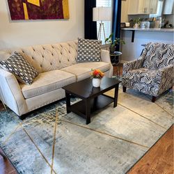 Beige Sofa w Accent Pillows