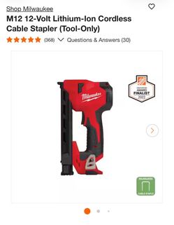 M12 12-Volt Lithium-Ion Cordless Cable Stapler (Tool-Only