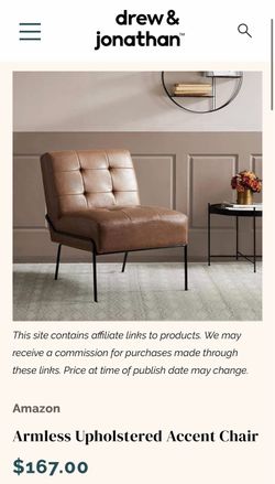 Armless Upholstered Accent Chair
