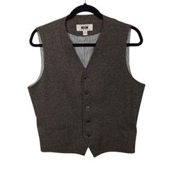 Joseph Abboud Mens Suit Vest Size S Brown Waistcoat 5 Button Lined Formal Office