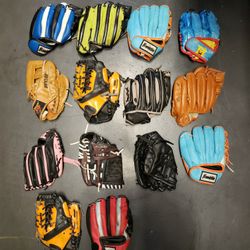 Youth baseball gloves $3 Each 9.5 And Under - Size
