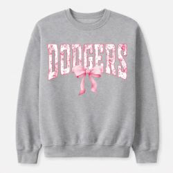 Gray Dodgers Pink Floral Crewneck