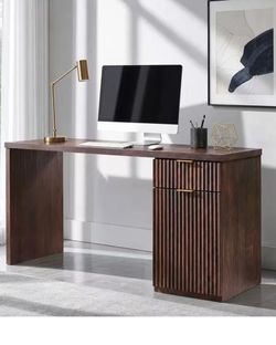 ❤️‍🔥 B) Modern 60-inch executive desk with storage,