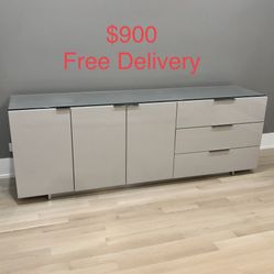 86 inch “Cattelan Italia” high gloss gray dresser sideboard tv stand console - Free Delivery 