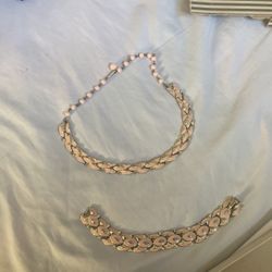 Nice necklace with bracelet pink