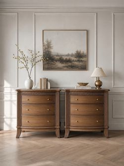 ✨🤎Pottery Barn Inspired Nightstands/Solid Wood/ Fluted/End Tables/Bedside Tables/Side Tables🤎✨