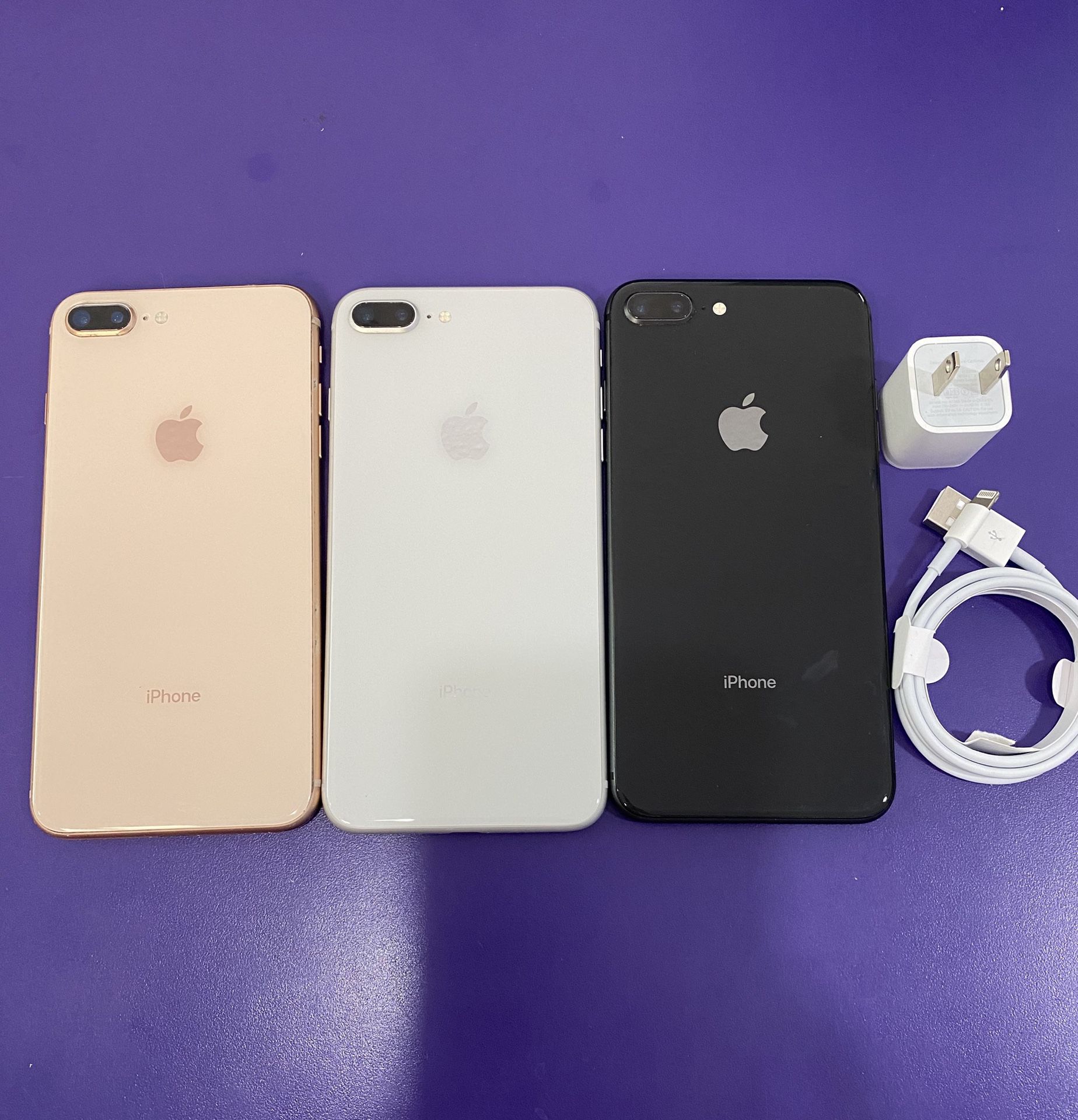 Factory unlocked apple iphone 8 plus 64 gb , store warranty $390 each