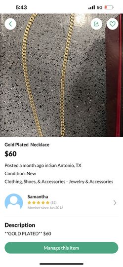 Gold Plated Gold Chain