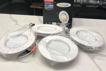 Lumary Smart Retrofit LED Recessed Lighting 6 Inch, RGBAICW Can Light,4Pack ETL, Work with Alexa/Google/APP, Individual Contol Round-Ring Lighting, Wi