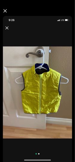 Kids Reversible Puffer Vest Yellow Blue