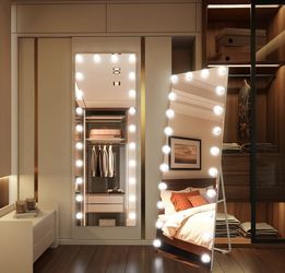 63x20 Hollywood Full Length Mirror with Light, 22 Dimmable Bulbs & 3 Color Smart Touch Control, Distortion Free, Tempered Glass & Shatter Proof Film, 