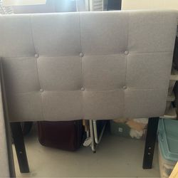 Grey platform twin bed