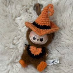 Halloween Outfit For Ur Mini Labubu - 4pcs (hat, Glasses, Bib, Shoes)