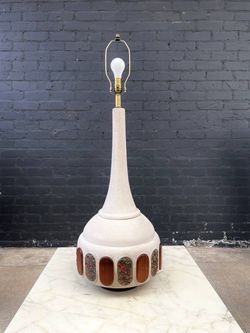 Mid-Century Modern Ceramic with Mosaic Accents Table Lamp, c.1960’s - Delivery Available